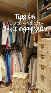 Tips for quick and easy closet organization will help to get closets more visually organized and functional. Quick and easy will help maintain this system.