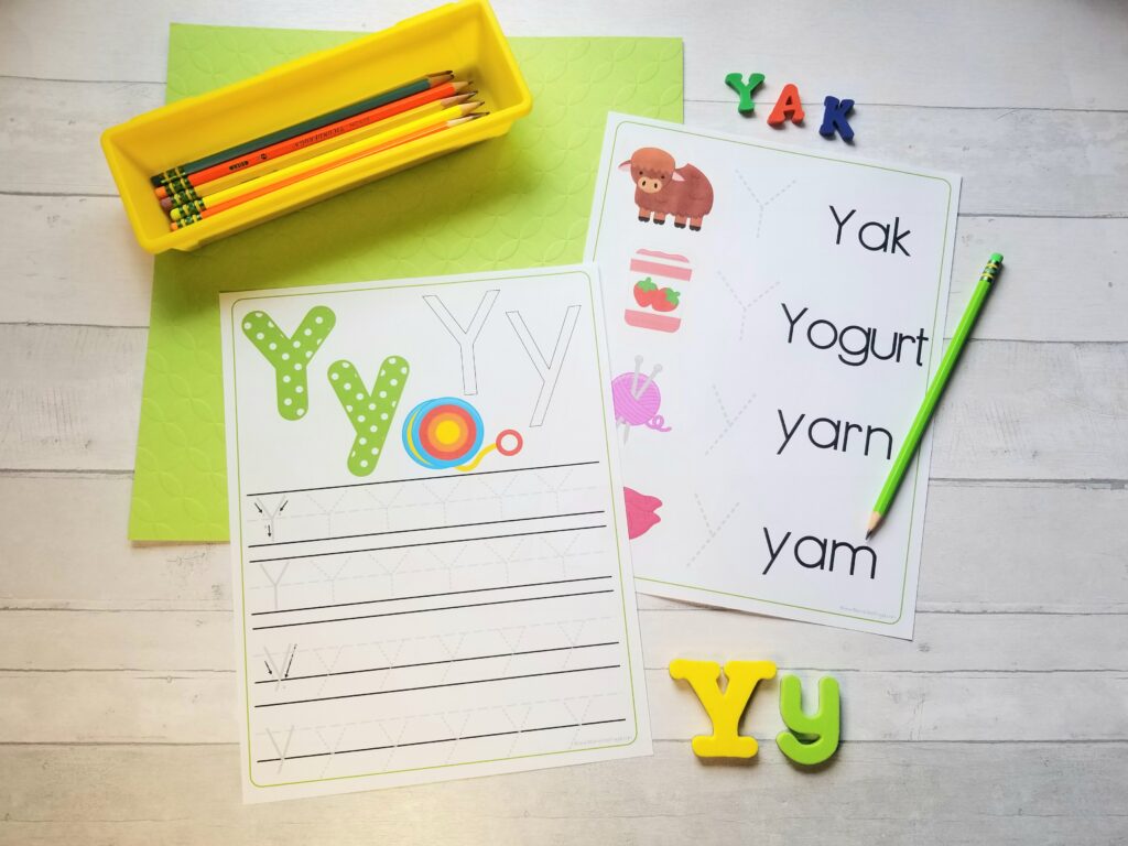 Letter Y Free Printable 